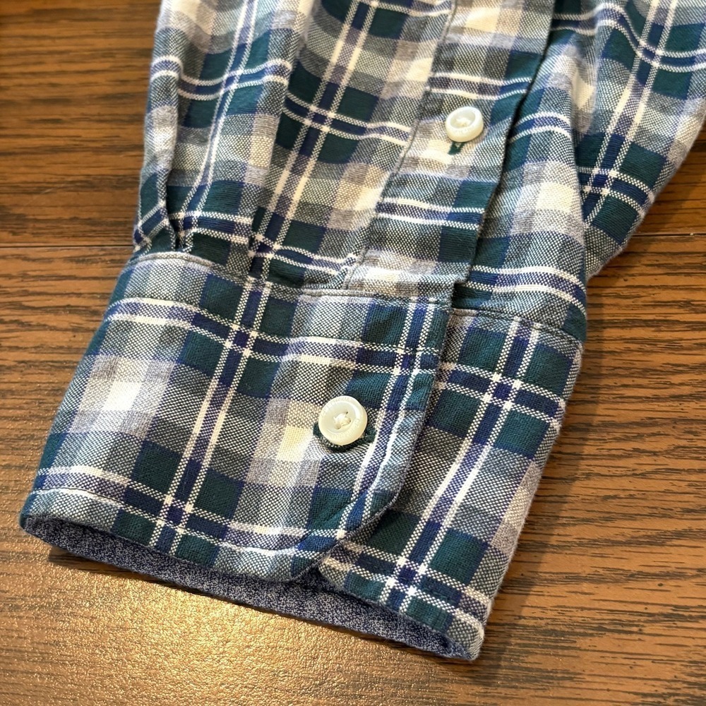 Cremieux Classics Button Down Shirt Mens XL Green Navy Plaid Cotton Tartan EUC - Picture 6 of 13